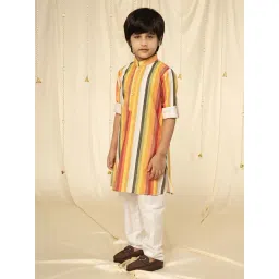 Ministitch Boys Multicolor Cotton Regular Fit Printed Kurta Set-picture-23