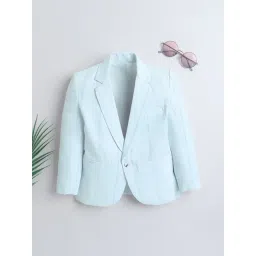 Ministitch Boys Sky Blue Cotton Self Blazer-picture-18