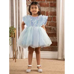 Ministitch Girls Embellished Net Fit & Flare Dress-picture-35