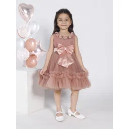 Ministitch Girls Embellished Net Fit & Flare Dress-picture-15