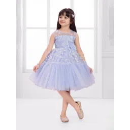 Ministitch Girls Embellished Sequined Net Fit & Flare Dress-picture-19