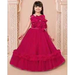 ministitch Girls Floral Applique Tiered Dress -picture-18