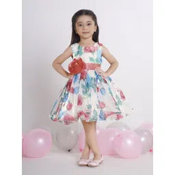 Ministitch Girls Floral Printed Sleeveless Fit & Flare Dress-picture-16