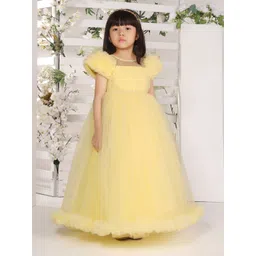 Ministitch Girls Puff Sleeve Gown Maxi Dress-picture-29