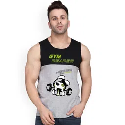 MINISTRY OF FRIENDS Printed Combed Cotton Gym Vest MF26 GYM BLACKGREY-picture-28