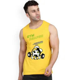 MINISTRY OF FRIENDS Printed Combed Cotton Gym Vest MF26 GYM YELLOW-picture-20