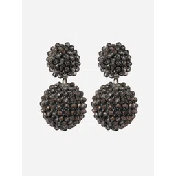MINJI AND CO. Gold-Plated Artificial Stones Studded Spherical Drop Earrings-picture-23