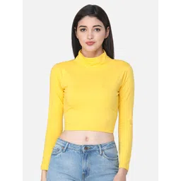 MINOS Golden Sunbeam High Neck Cotton Crop Top-picture-30