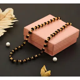 minprice 1 Gram Premium 7mm Natural Rudraksha Mala Cap's Beads Gold-plated Plated Brass Chain-picture-11