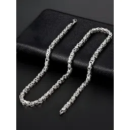 Minprice Men Stainless Steel Silver-Plated Minimal Chain-picture-22