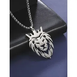 Minprice Silver-Plated Lion Pendants with Chains-picture-23