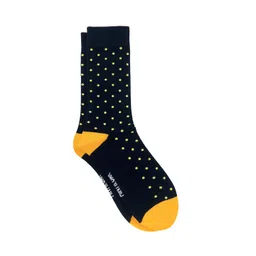Mint & Oak Men Black & Yellow Patterned Calf-Length Socks-picture-44
