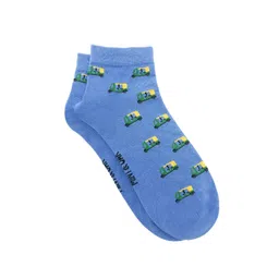 Mint & Oak Men Blue Patterned Ankle-Length Socks-picture-46