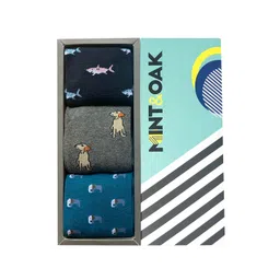 Mint & Oak Men Pack Of 3 Assorted Calf-Length Socks-picture-33