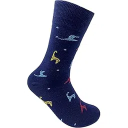 mint & oak Men's Cotton Crew Length Socks Combed Printed & Colourful Casual Printed Calf Sock, Odour Free - Office/Party/Wedding - Set of 1-picture-46