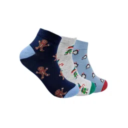 Mint & Oak Pack 3 Of Casual Cotton Patterned Ankle-Length Socks-picture-38
