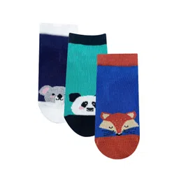 Mint & Oak Unisex Kids Pack Of 3 Hug My Toes Cotton Ankle Length Socks-picture-17