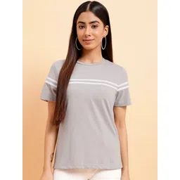 MINT STREET Striped Round Neck Pure Cotton T-shirt-picture-12