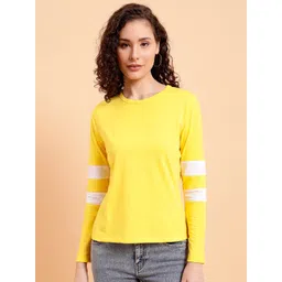 MINT STREET Striped Round Neck Pure Cotton T-shirt image 1