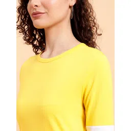 MINT STREET Striped Round Neck Pure Cotton T-shirt image 3