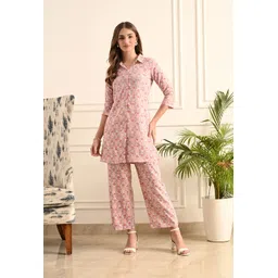 Mintmarie Floral Printed Shirt Collar Shirt With Trousers-picture-14