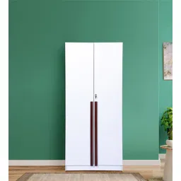 mintwud from pepperfry Elton 2 Door Wardrobe in Frosty White Finish-picture-33