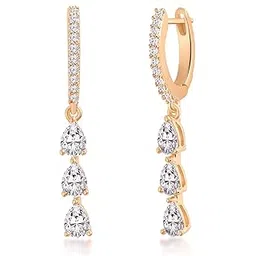 minutiae Earrings With White Solitaire Swarovski Crystal Diamond Stylish Fashion Jewellery For Women and Girls-picture-52