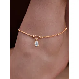 MINUTIAE Gold Plated Artificial Stones Anklet image 1