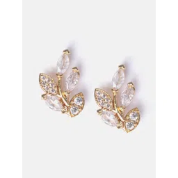 MINUTIAE Gold Plated White Floral Studs Earrings image 5