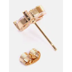 MINUTIAE Gold Plated White Floral Studs Earrings image 2