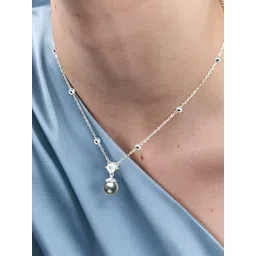 MINUTIAE Silver-Plated Artificial Stones Studded & Pearls Beaded Necklace-picture-38