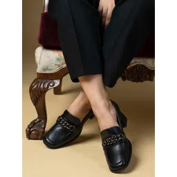 MIORAH Leather Block Heel Pumps image 1