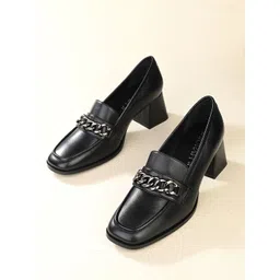 MIORAH Leather Block Heel Pumps image 2