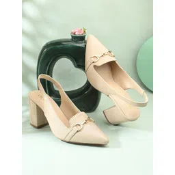 MIORAH Leather Block Pumps-picture-21