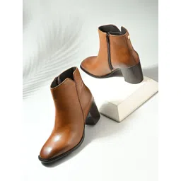 MIORAH Women Genuine Leather Block-Heeled Regular Boots-picture-37