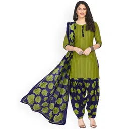 MIRAAN Floral Printed Regular Pure Cotton Kurta with Patiala & Dupatta-picture-16