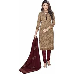 miraan Printed Unstitched Cotton Dress Material (SAN2307,Brown)-picture-38
