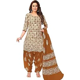 miraan Unstitched Cotton Batik Salwar Suit printed material For Women (SANBAT504, Brown, Free Size)-picture-30