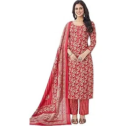 miraan Unstitched Printed Cotton Salwar Suit Dress Material For Women (BAND3303, Red, Free Size)-picture-26