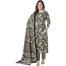 miraan Unstitched Printed Cotton Salwar Suit Dress Material For Women (BAND3304, Green, Free Size)-picture-35