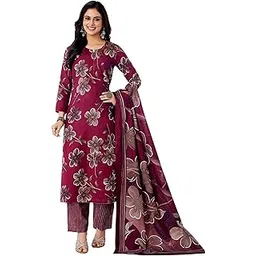 miraan Unstitched Printed Cotton Salwar Suit Dress Material For Women (BAND3314, Multicolor, Free Size)-picture-29