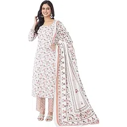 miraan Unstitched Printed Cotton Salwar Suit Dress Material For Women (BAND3316, White, Free Size)-picture-34