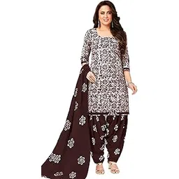 miraan Unstitched Printed Cotton Salwar Suit Dress Material For Women (SANRAN2181, Brown, Free Size)-picture-32