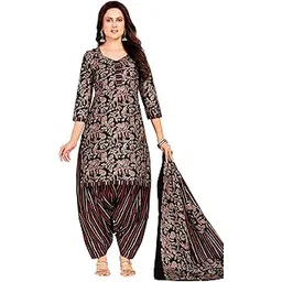 miraan Unstitched Printed Cotton Salwar Suit Dress Material For Women (SANRAN2355, Black, Free Size)-picture-14