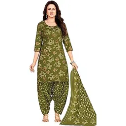 miraan Unstitched Printed Cotton Salwar Suit Dress Material For Women (SANRAN2368, Green, Free Size)-picture-28