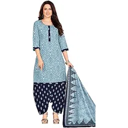 miraan Unstitched Printed Cotton Salwar Suit Dress Material For Women (SANRAN2385, Blue, Free Size)-picture-20