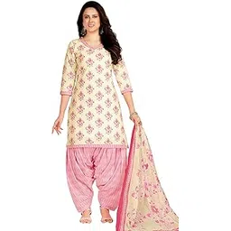 miraan Unstitched Printed Cotton Salwar Suit Dress Material For Women (SANRAN2392, Off White, Free Size)-picture-29
