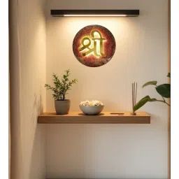 miraayaa Handcrafted Shree Wall Art with LED Backlight (16 Inches)-picture-12