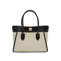 Miraggio Beige Textured Large Handbag-picture-42