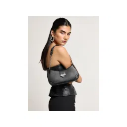 MIRAGGIO Black Elara Shoulder Bag with Detachable Strap for Women (M)-picture-23